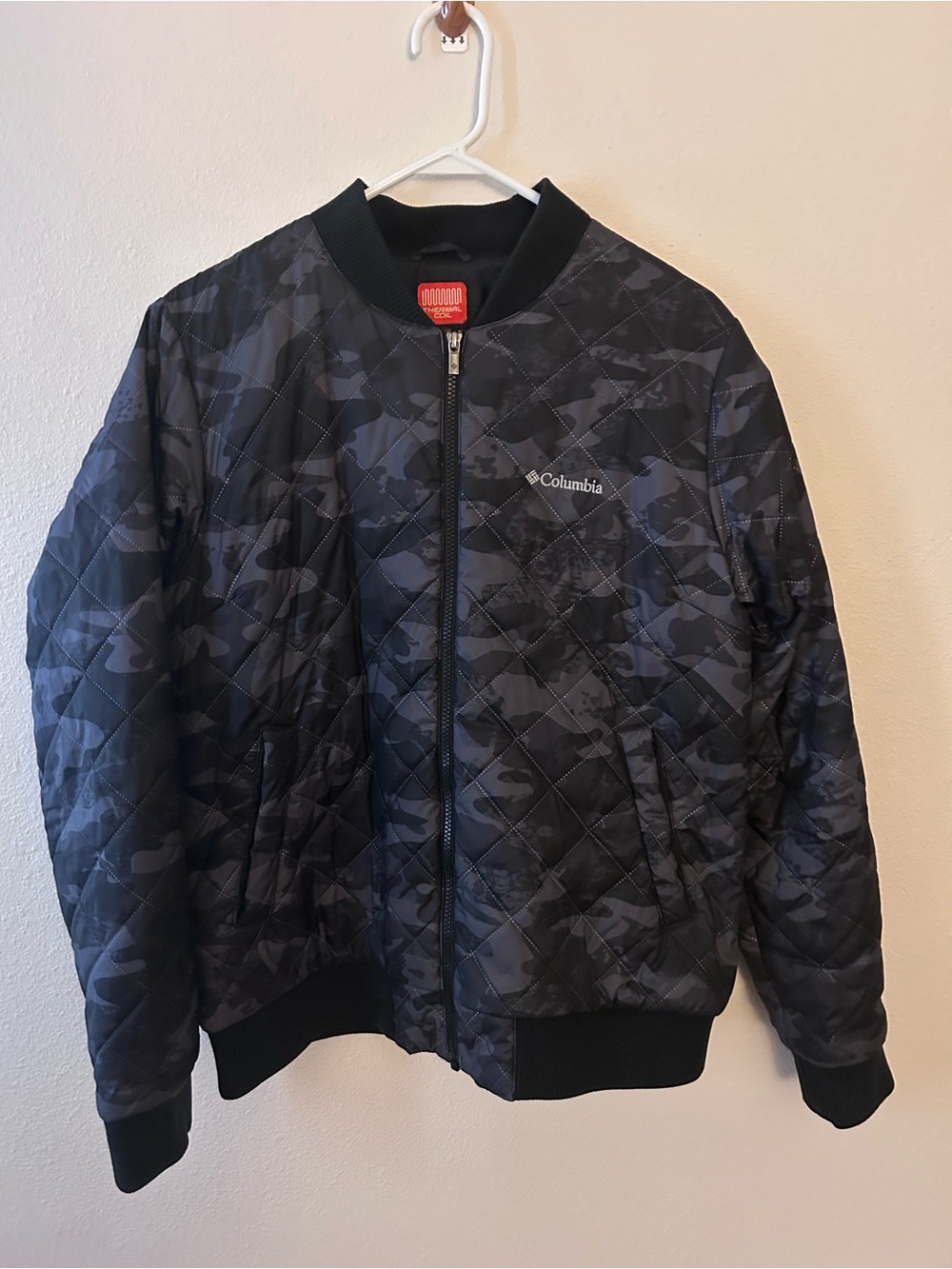 Columbia Thermal Coil Women’s Black & Gray Camo Quilted Jacket